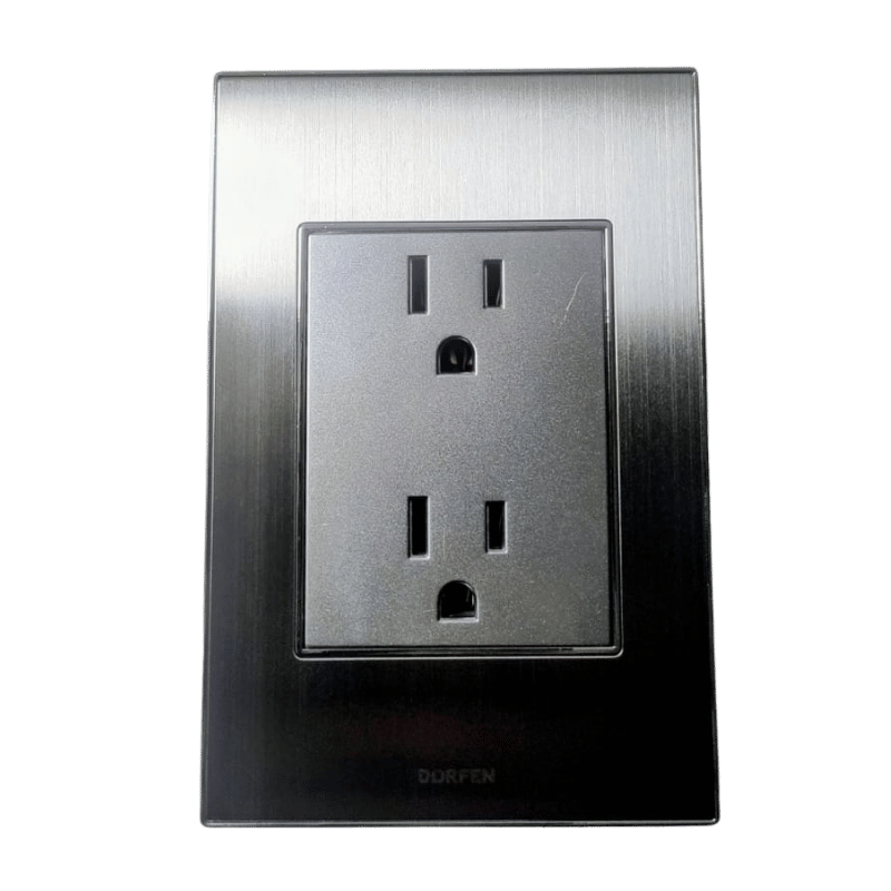 TOMA DOBLE POLO TIERRA DURFEN INOX